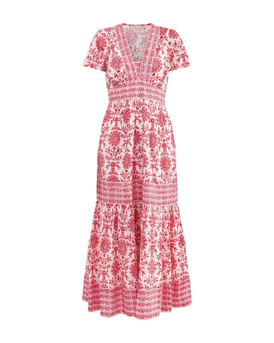 Aspiga Pink Pippa Organic Block Print Maxi Dress