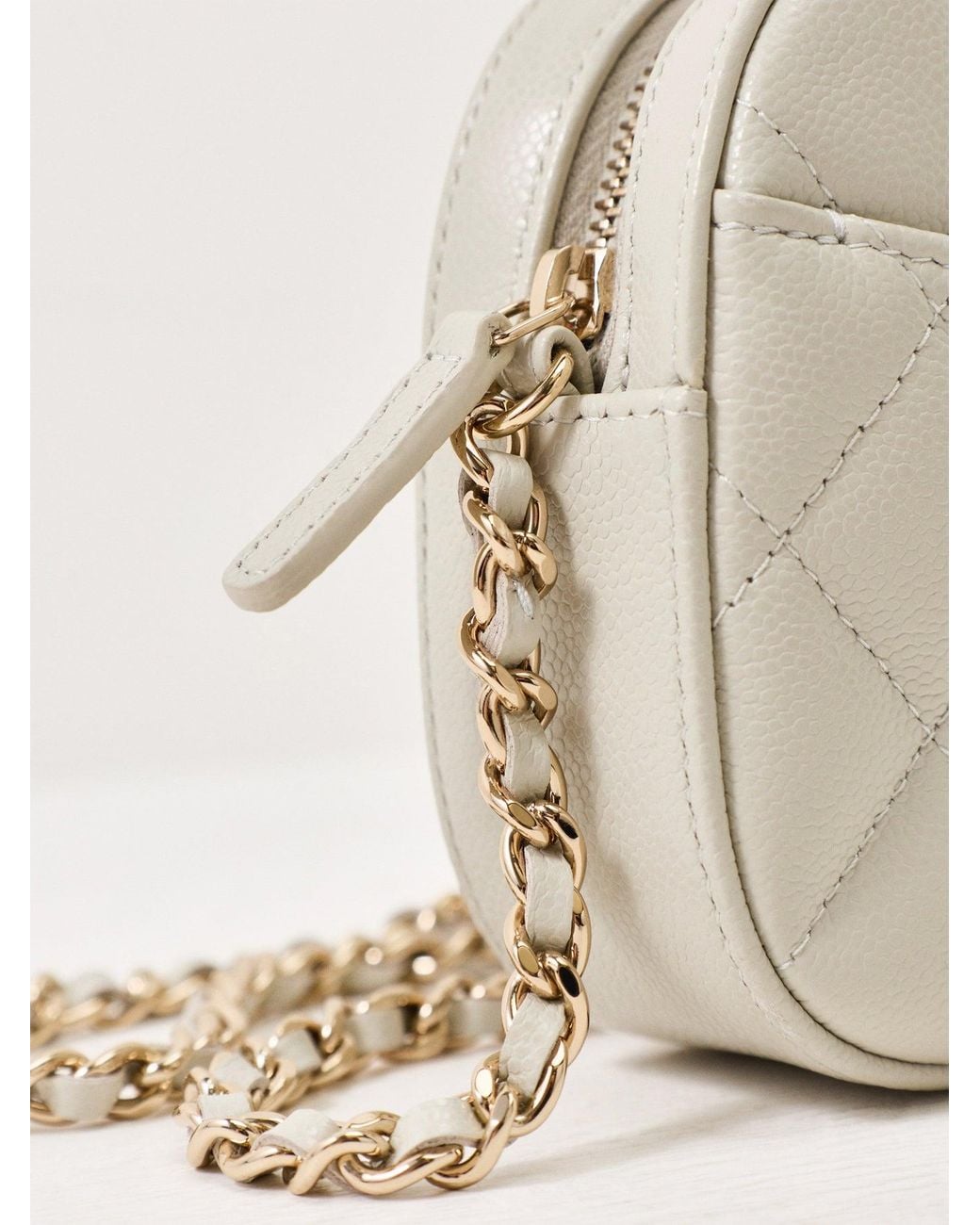 Le Prix White Coach Quilted Grained Calfskin Camera Case Shoulder Bag –