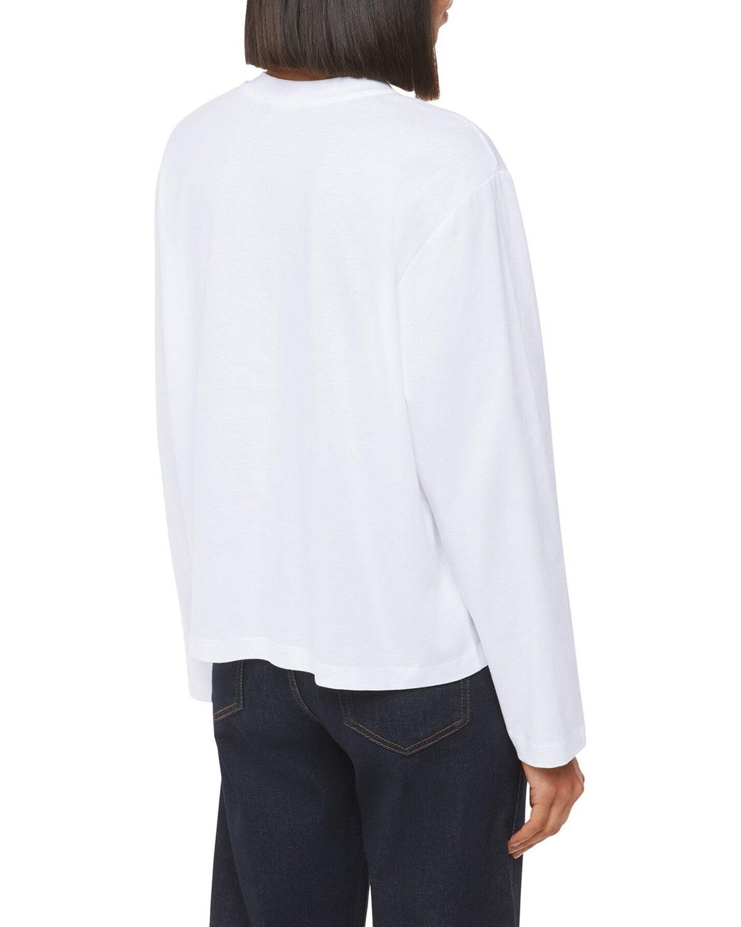 Whistles White Relaxed Long Sleeve Tee