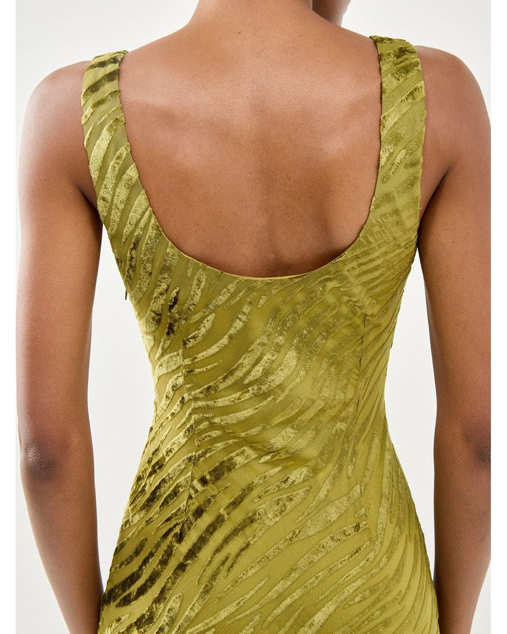 Pretty Lavish Green Kendall Scoop Devoré Maxi Dress