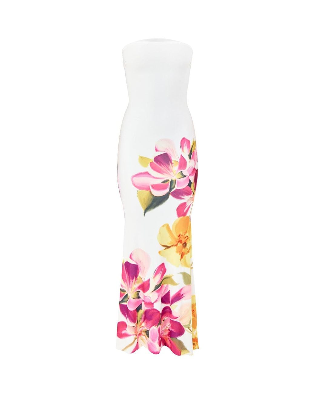 Club L London Pink Brooke Floral Bandeau Maxi Dress