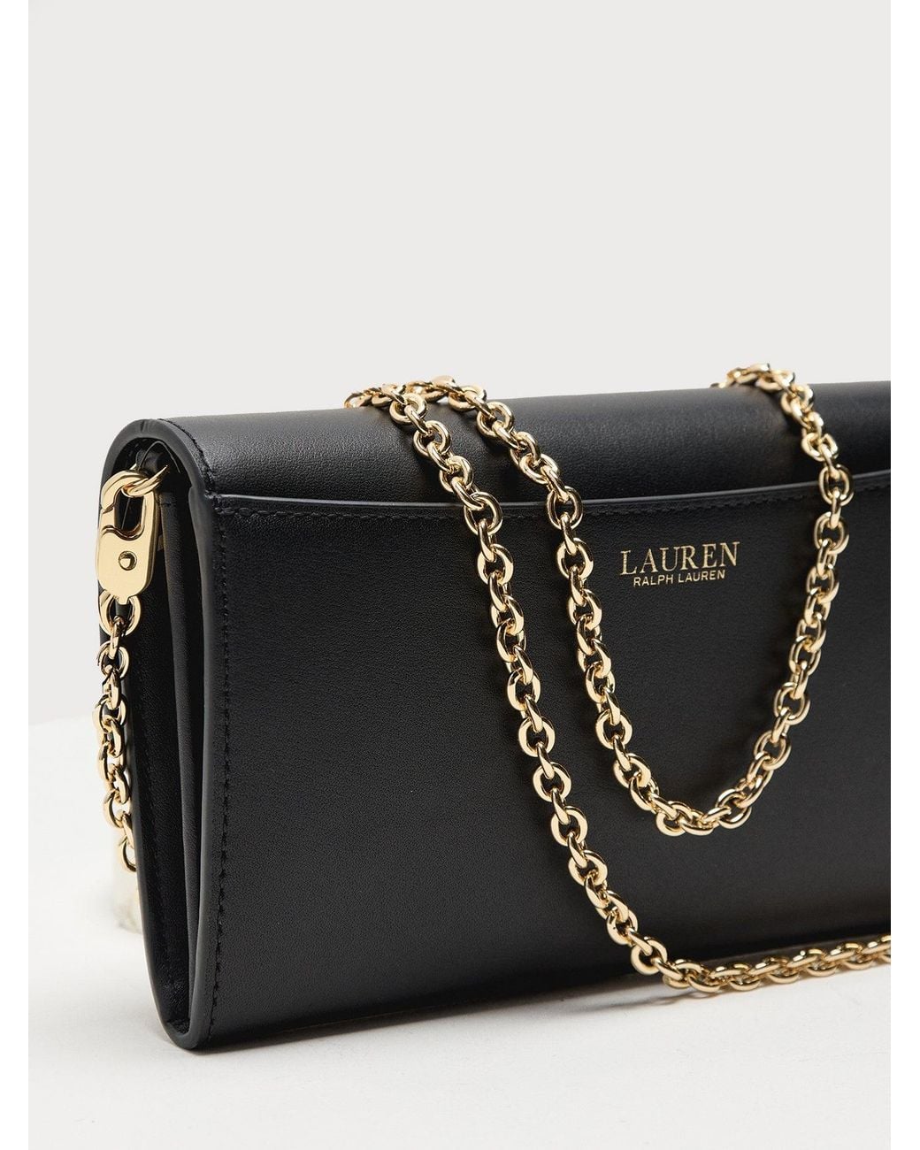 Ralph Lauren Black Adair Large Wallet On A Chain Bag