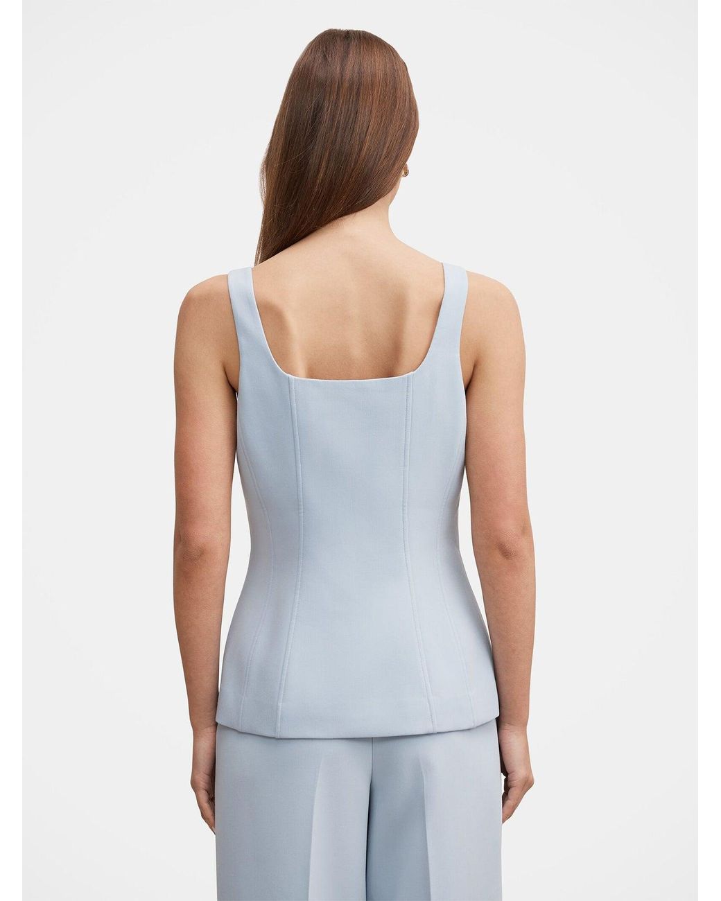 Forever New Blue Lee Square Neck Waistcoat