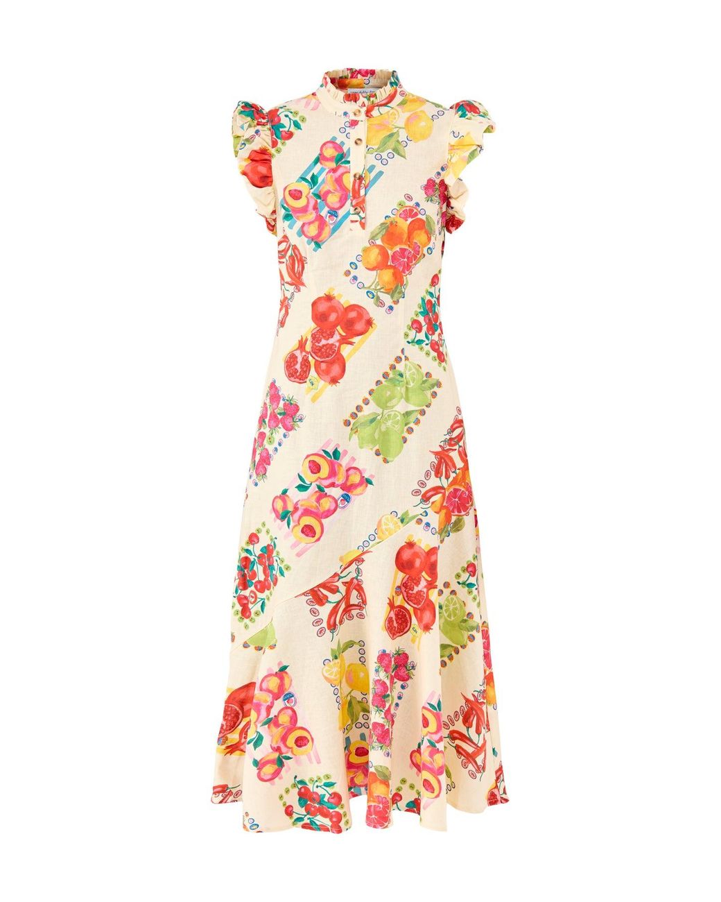 Never Fully Dressed White Fruit Sticker Remi Dress