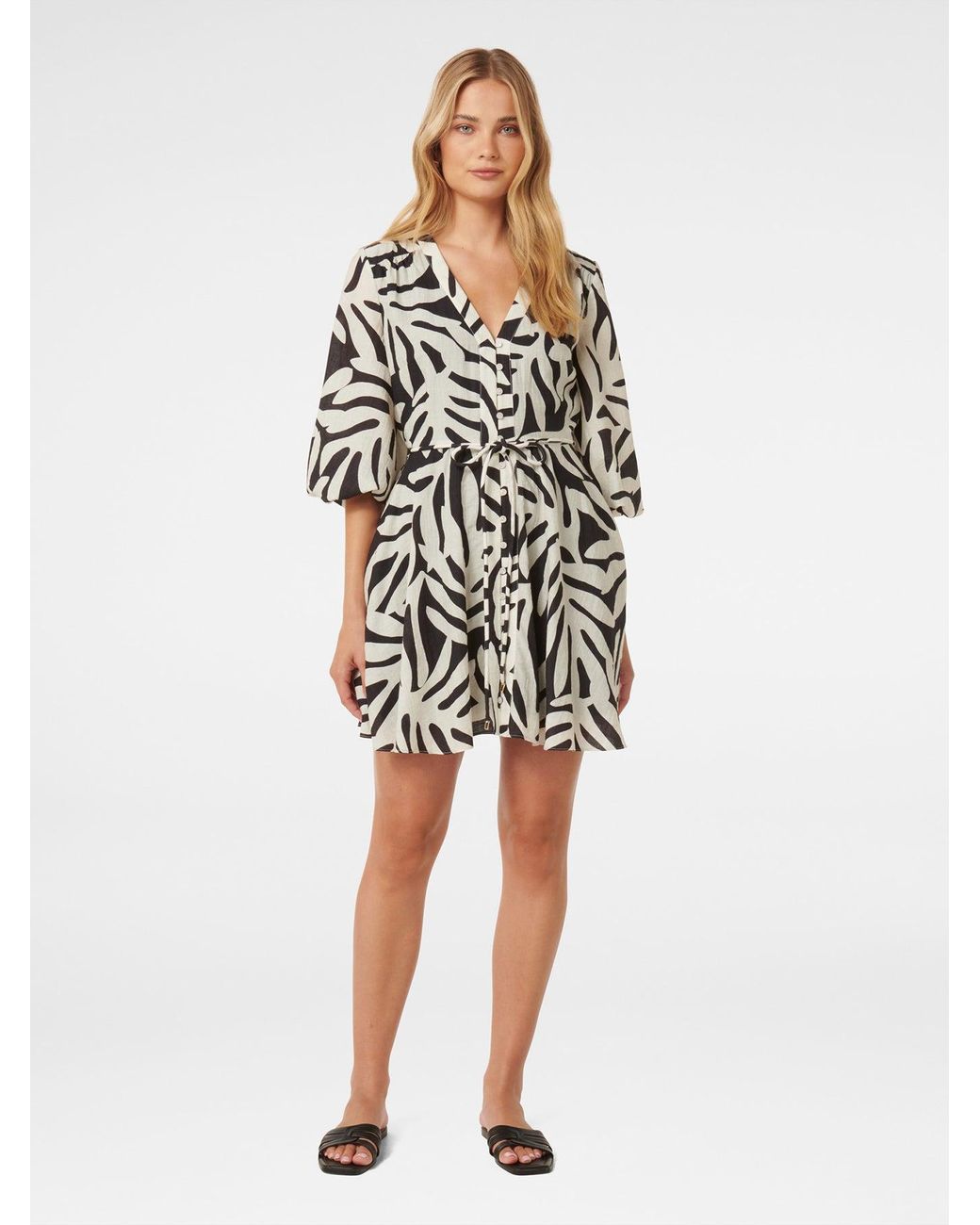 Forever New White Alicia Rope Tie Mini Dress