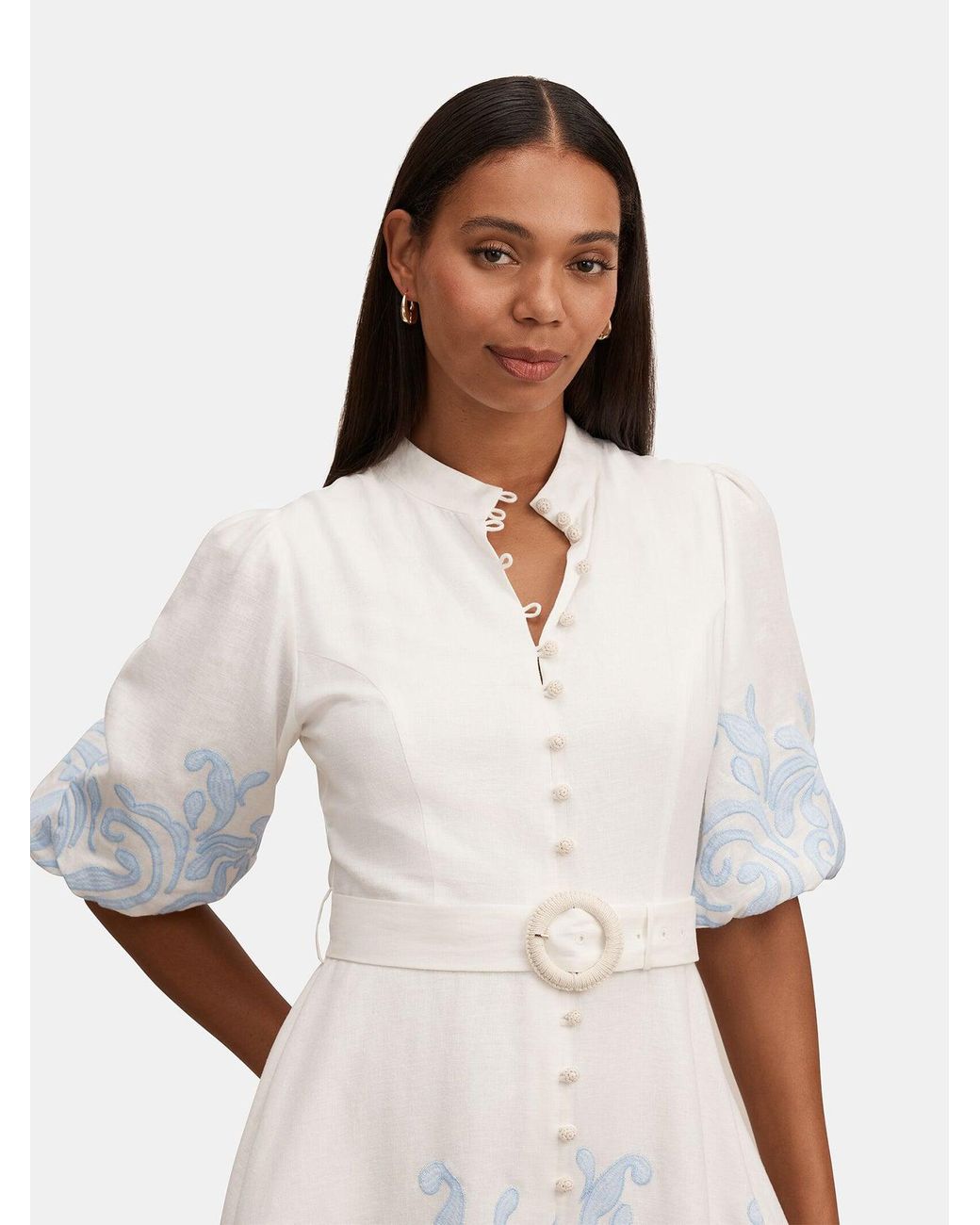 Forever New White Eva Embroidered Mini Dress