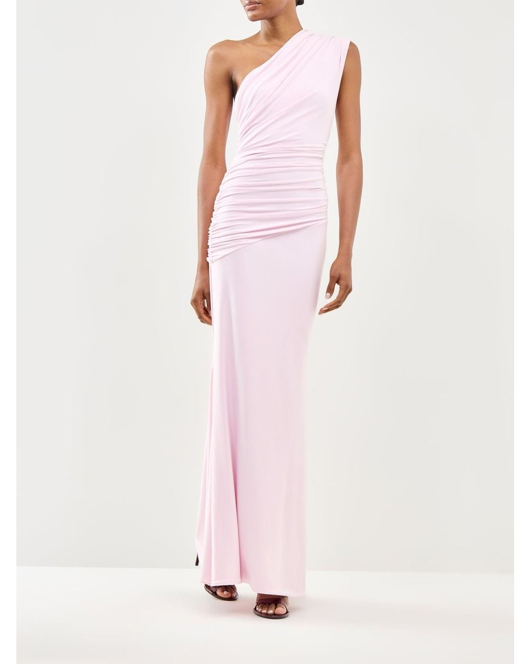 Club L London Pink Mardi One Shoulder Gown