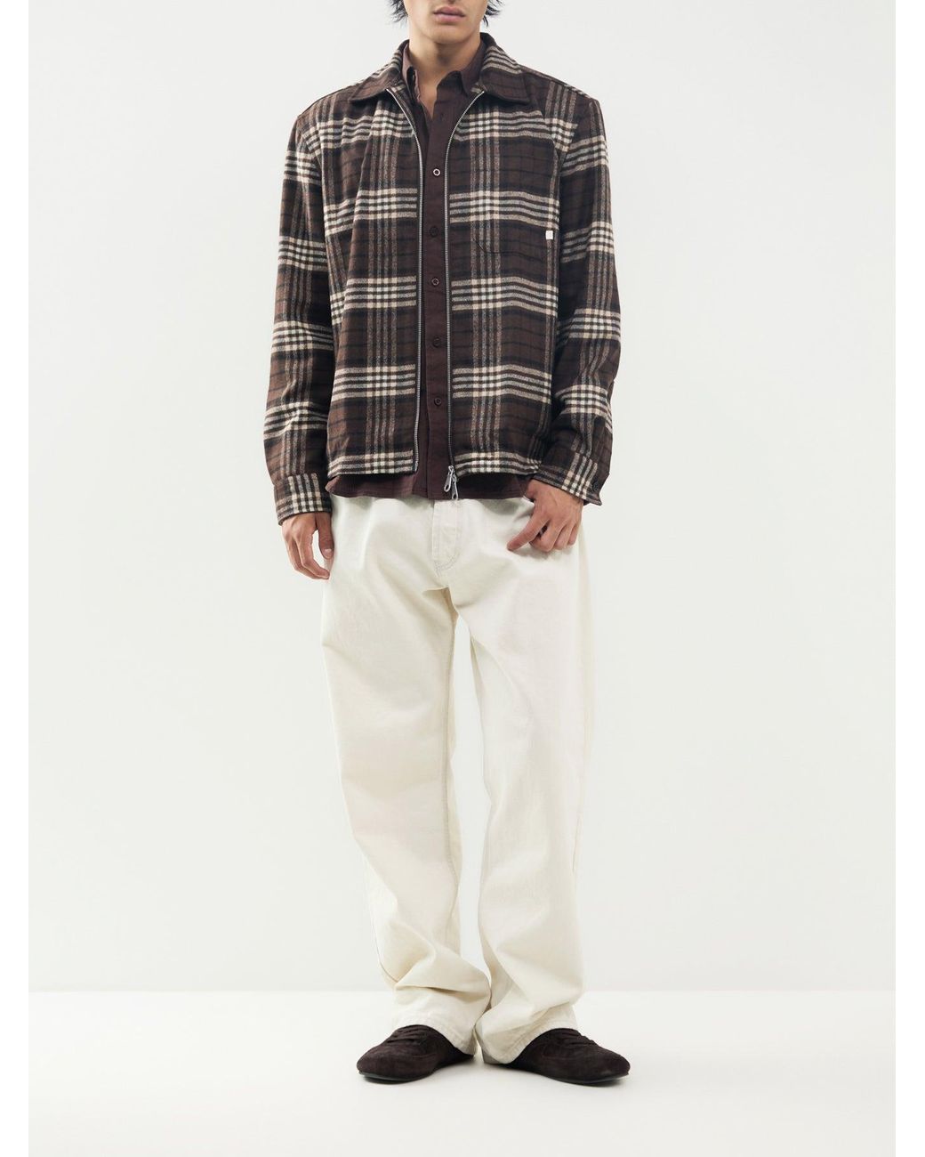 Farah Gray Asher Check Zip Jacket for men