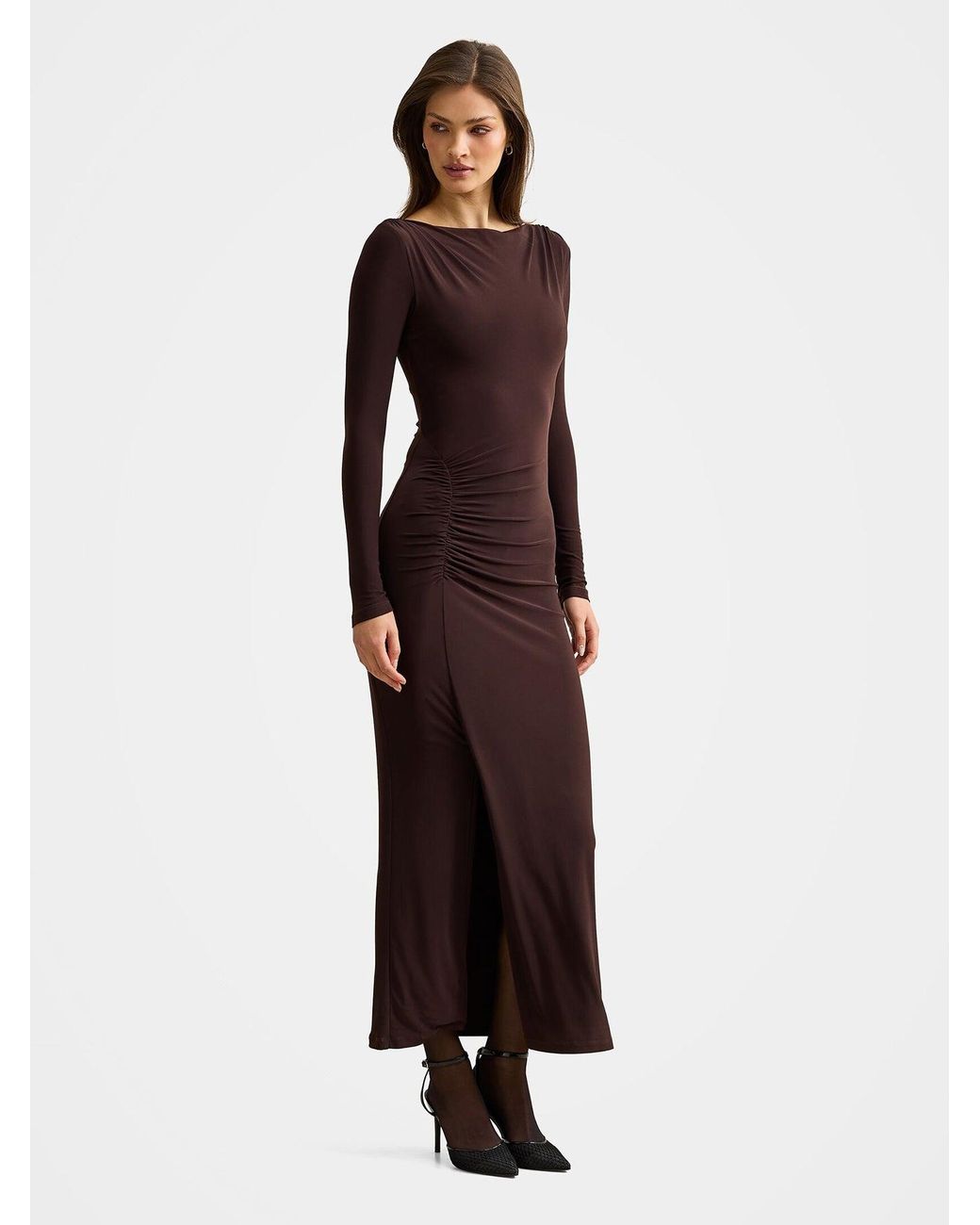 Forever New Brown Cherie Jersey Maxi Dress
