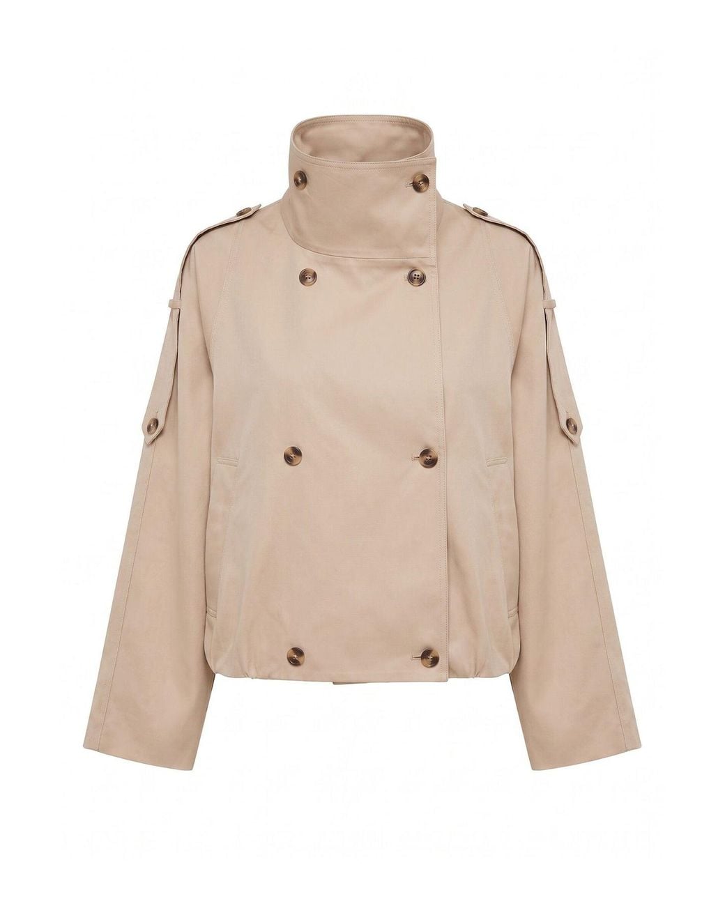 Forever New Natural Billie Funnel Neck Short Trench Coat