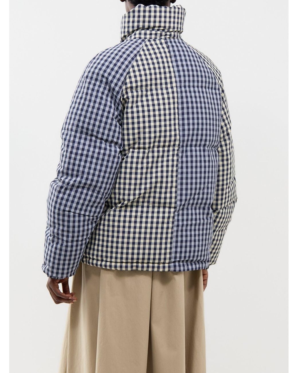 Damson Madder Blue Opal Reversible Gingham Puffer Jacket