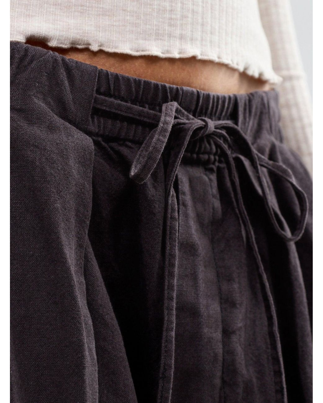 Free People Black Chambers Laid Back Pull On Pant