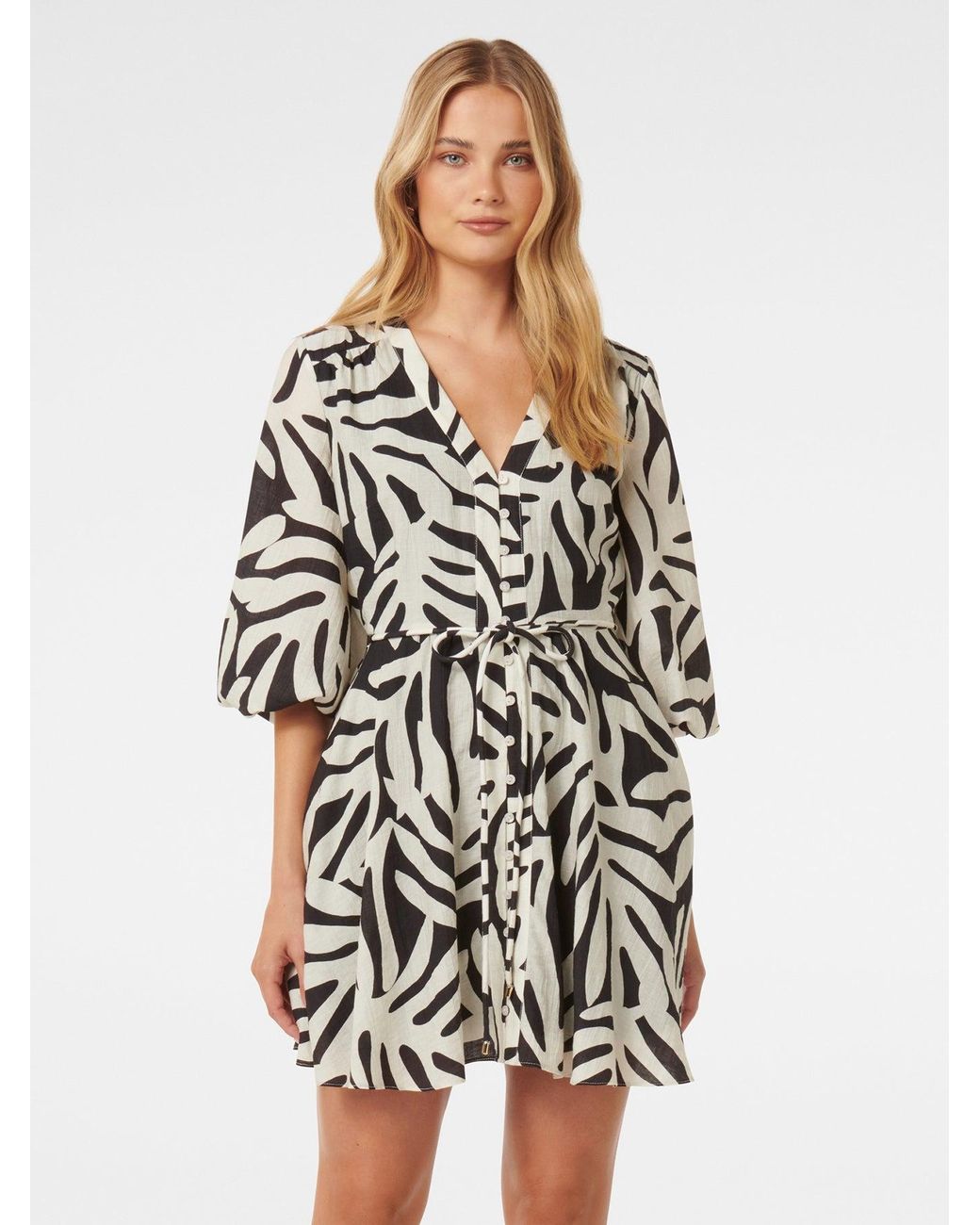 Forever New White Alicia Rope Tie Mini Dress