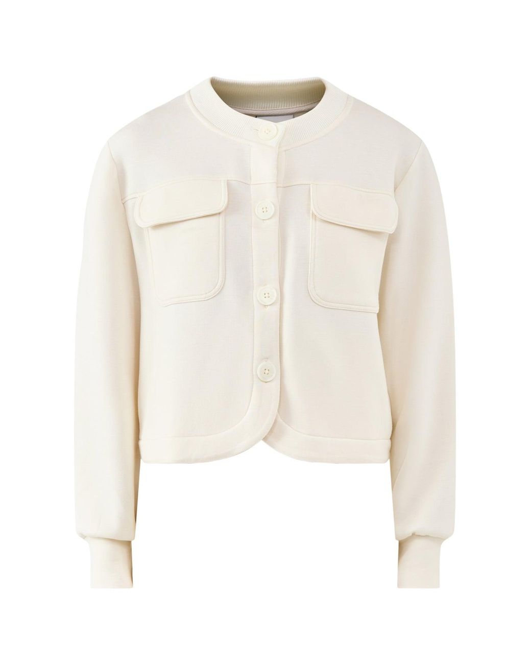 Varley White Hartwell Button Through Sweat