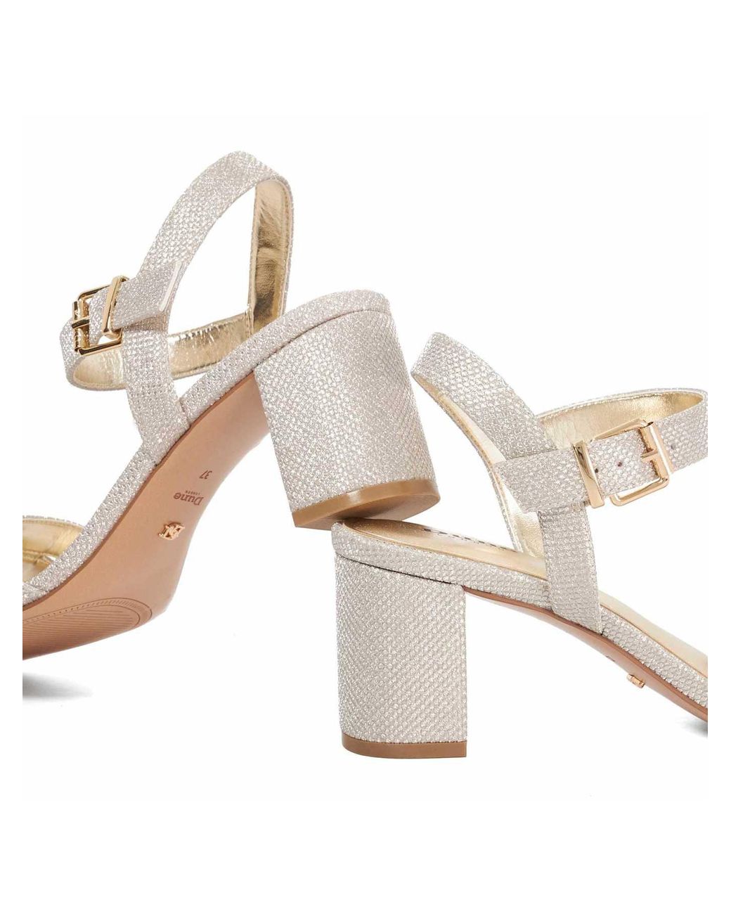 Dune White Merisa Embellished Sandals