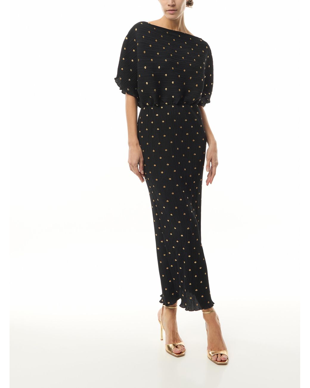 green emerald velvet dress Tilly Dress (Black/Gold Foil) | Love Cherish main image 1
