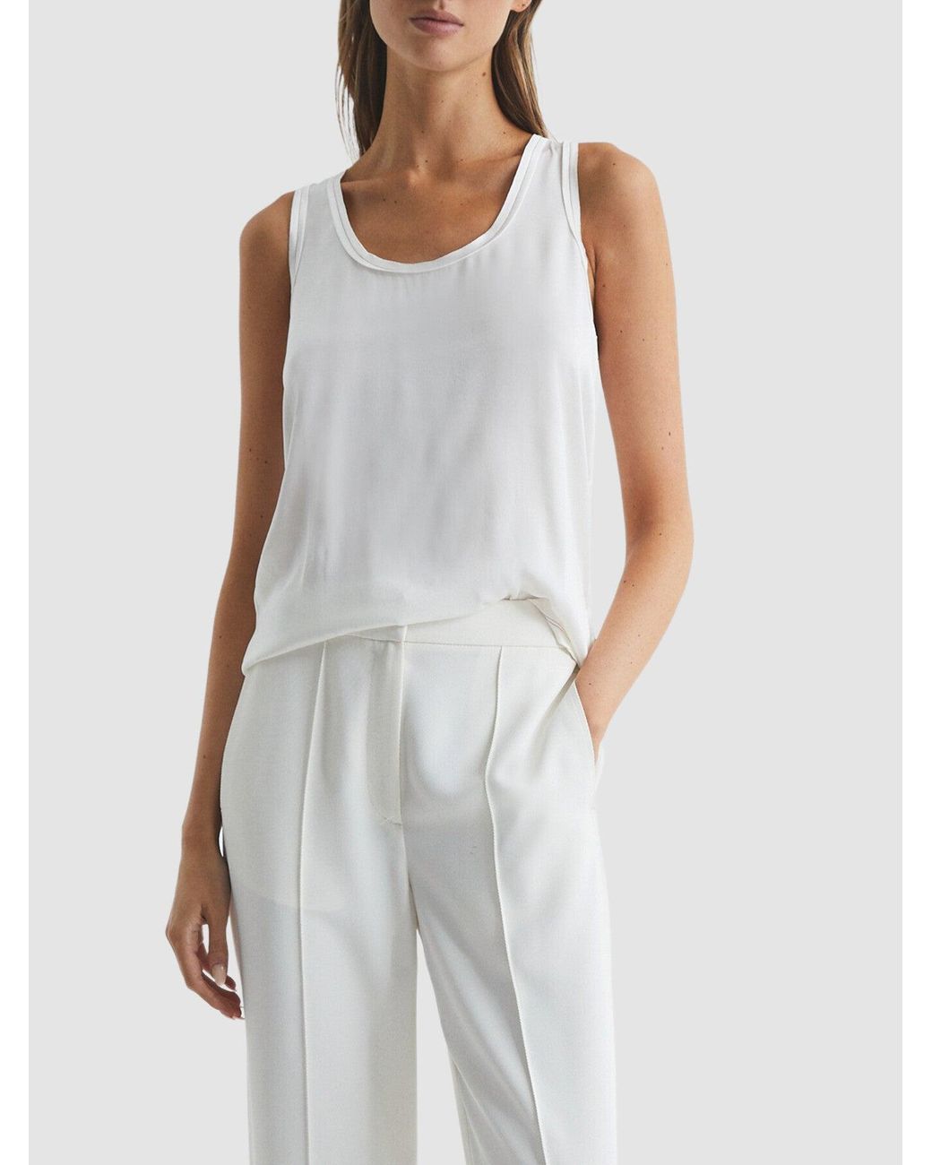 Reiss White Riley Front Vest