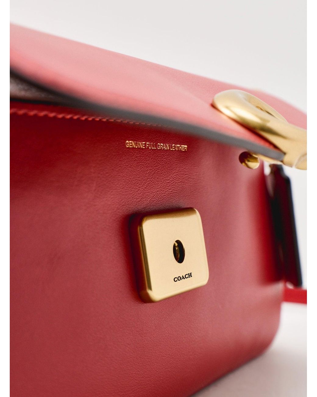 COACH Red Refined Calf Jet Shoulder Bag Poppy