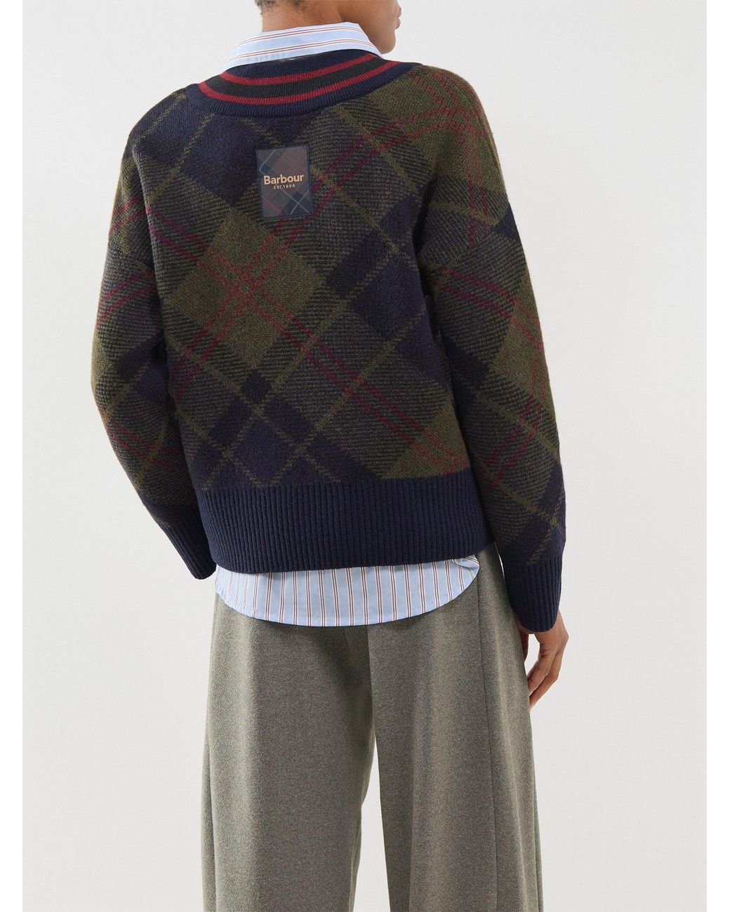 Barbour Blue Shae Knitted V-Neck Jumper