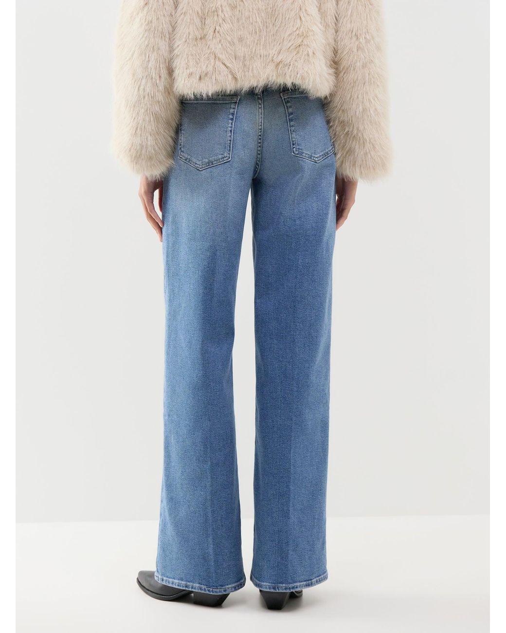 7 For All Mankind Blue Blend Lotta Wide Leg Jeans