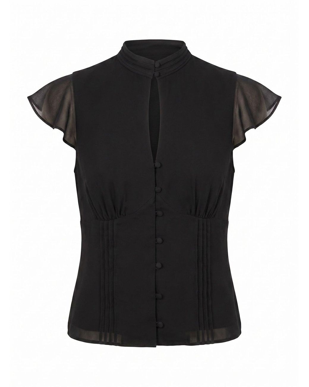 Forever New Black Eden Keyhole Blouse