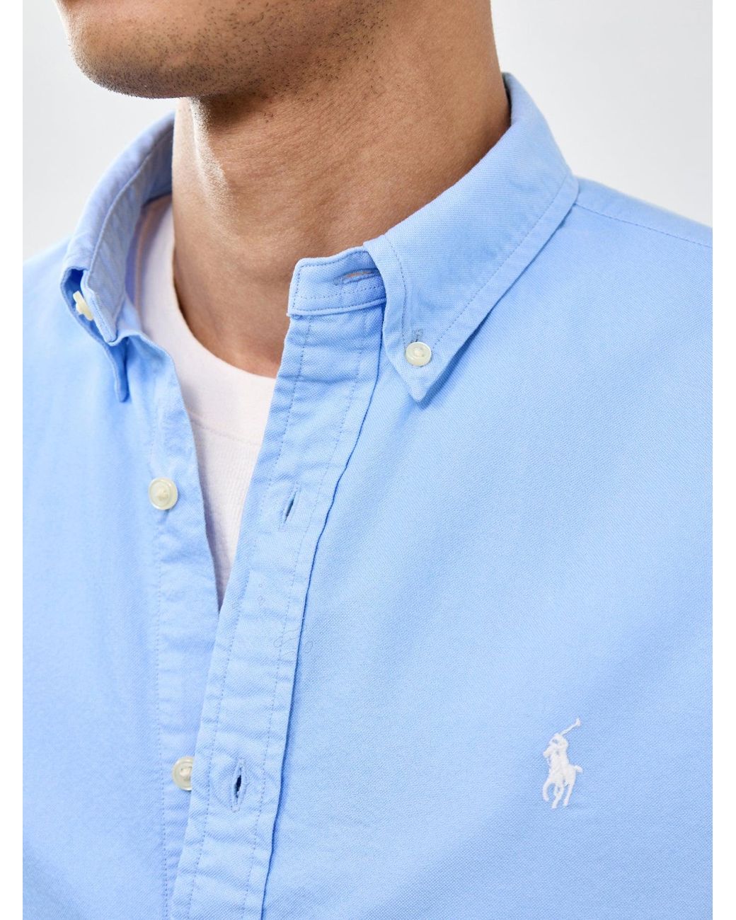 Polo Ralph Lauren Slim Fit Oxford Shirt in Blue for Men | Lyst UK