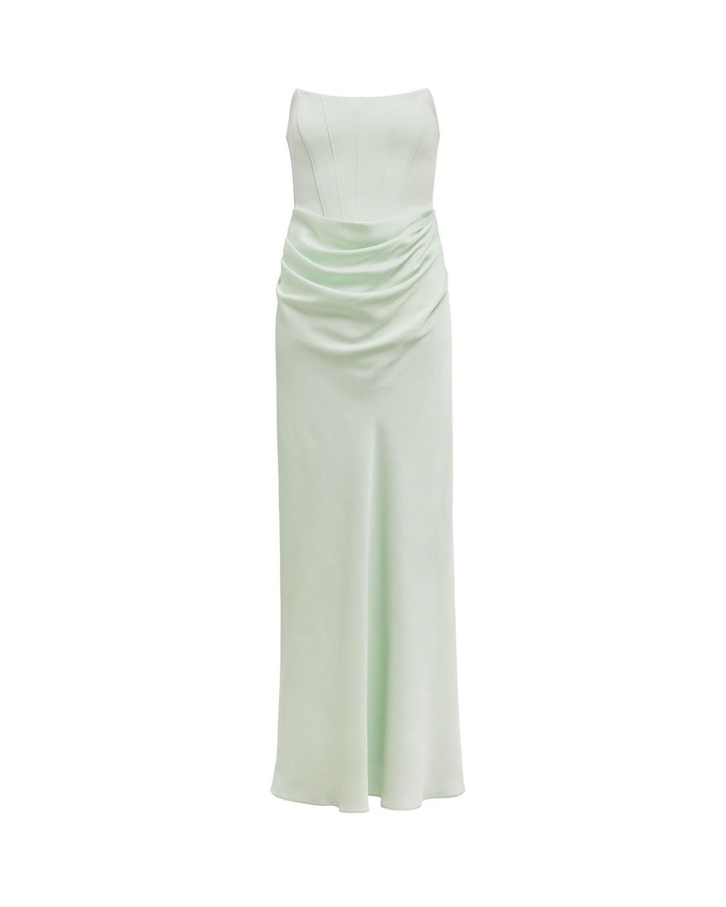 Forever New Green Isra Drape Strapless Maxi Dress