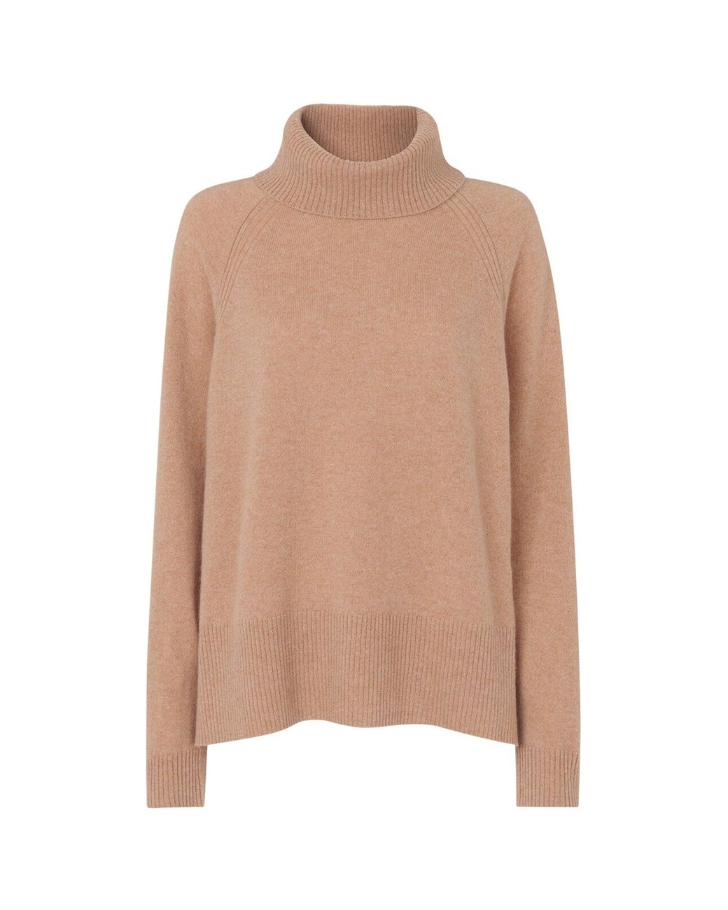 Whistles Natural Women's Cashmere Roll Neck