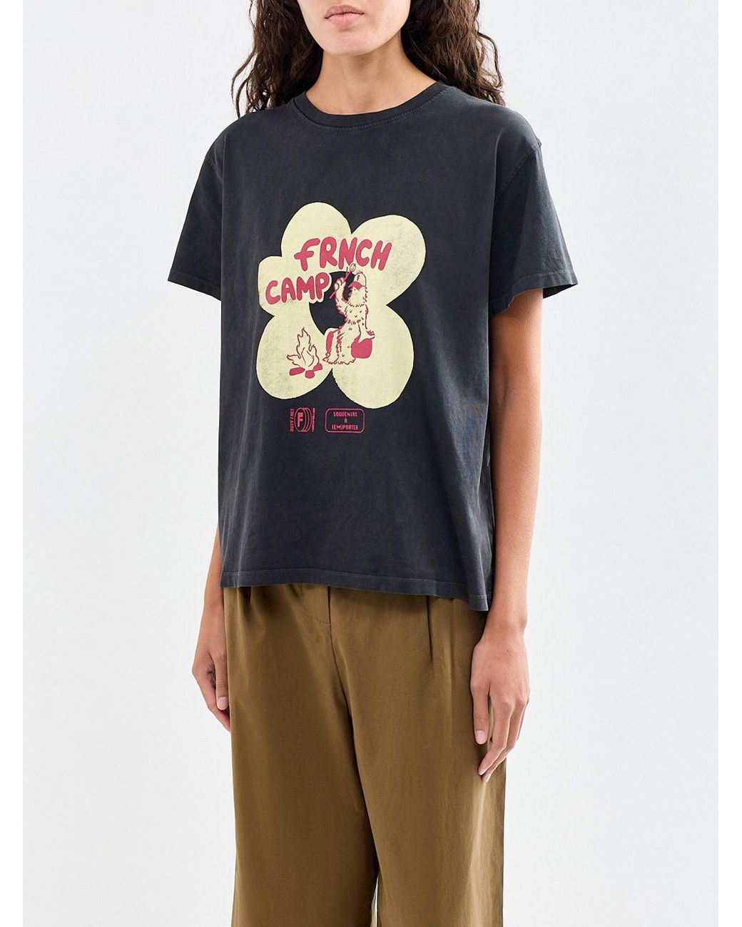 FRNCH Black Organic Camping T Shirt