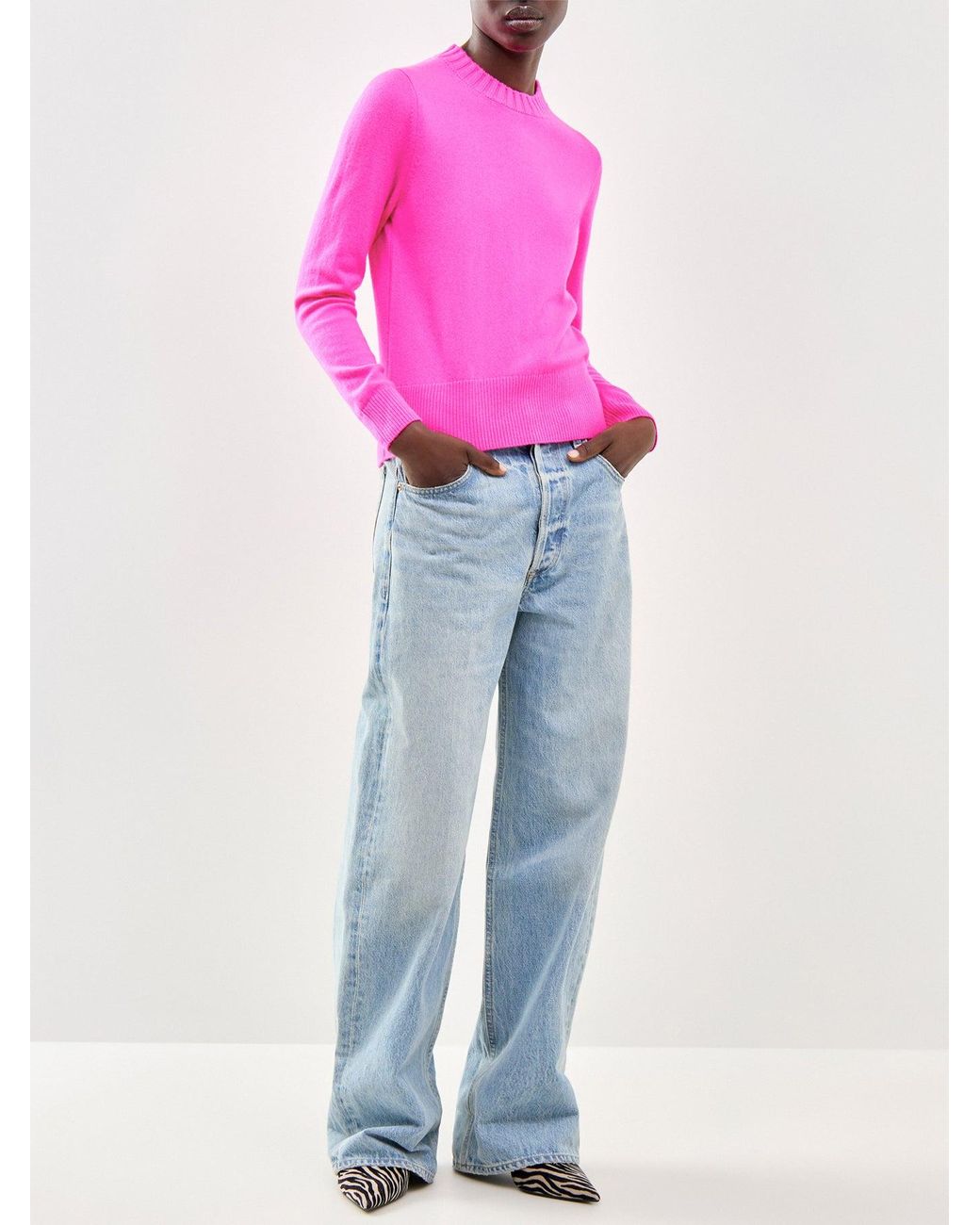 Chinti & Parker Pink Cropped Sporty Sweater