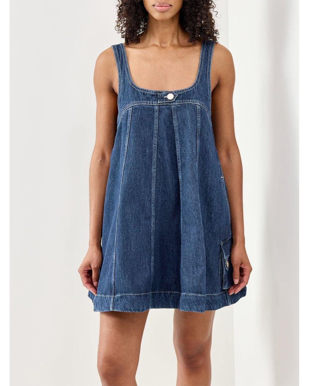 Damson Madder Blue Immy Mini Dress Dark Wash