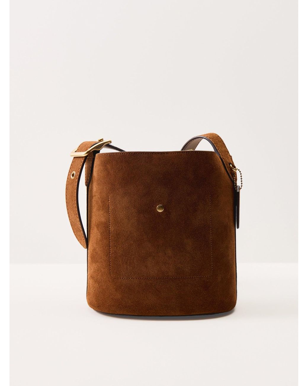 COACH Brown Bleecker 21 Suede Bucket Bag Warm