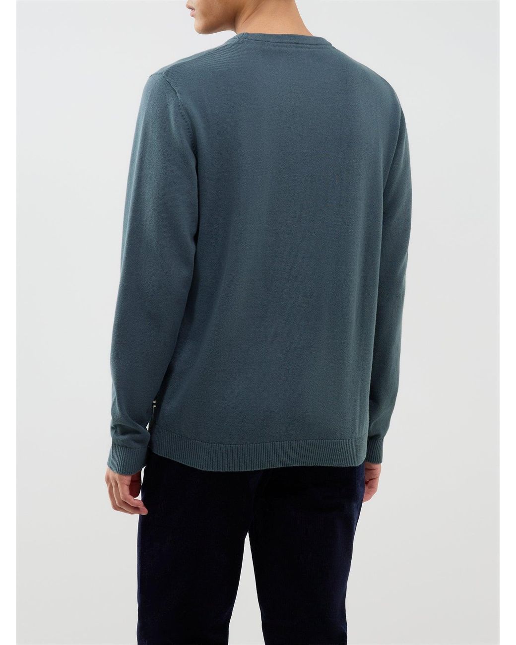 Jack & Jones Blue Organic Knitted Crew Neck Jumper for men