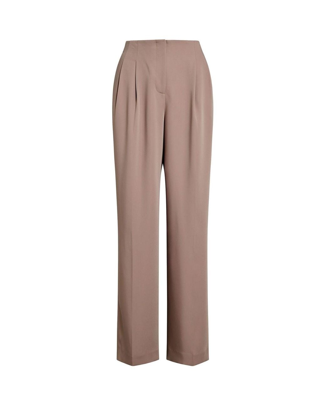 Forever New Brown Julia Pleated Wide Leg Pants