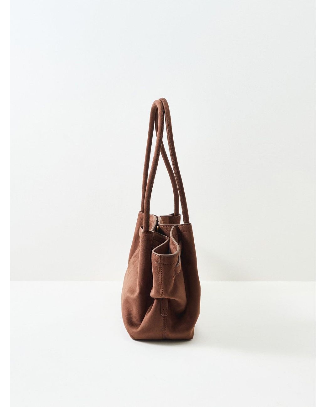 JW PEI Brown Hana Wide Faux Suede Tote Bag