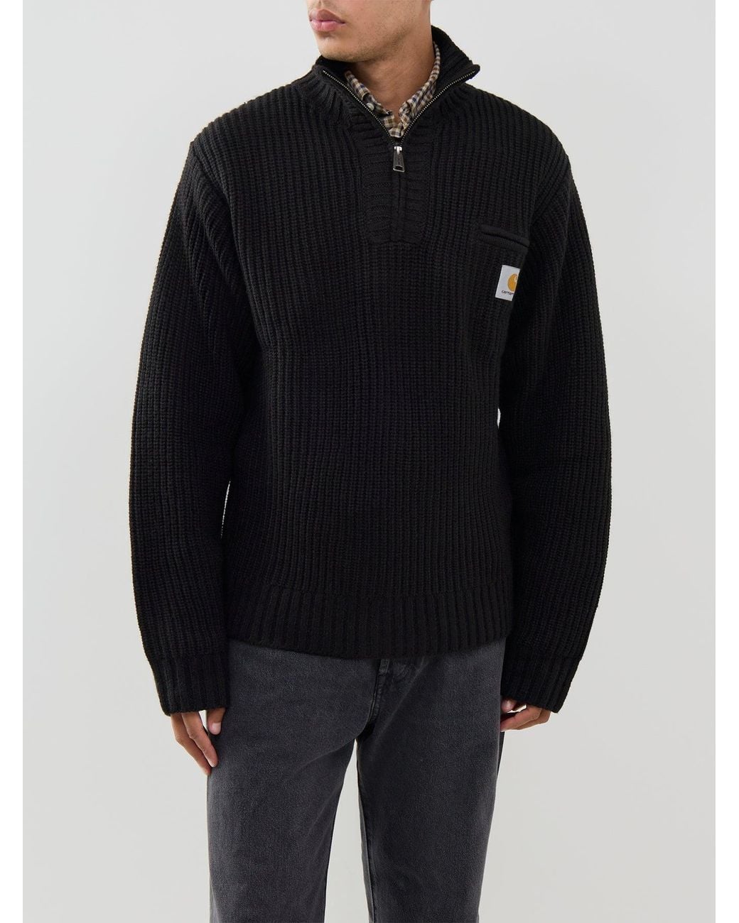 Carhartt Black Detroit Half-Zip Knitted Jumper for men