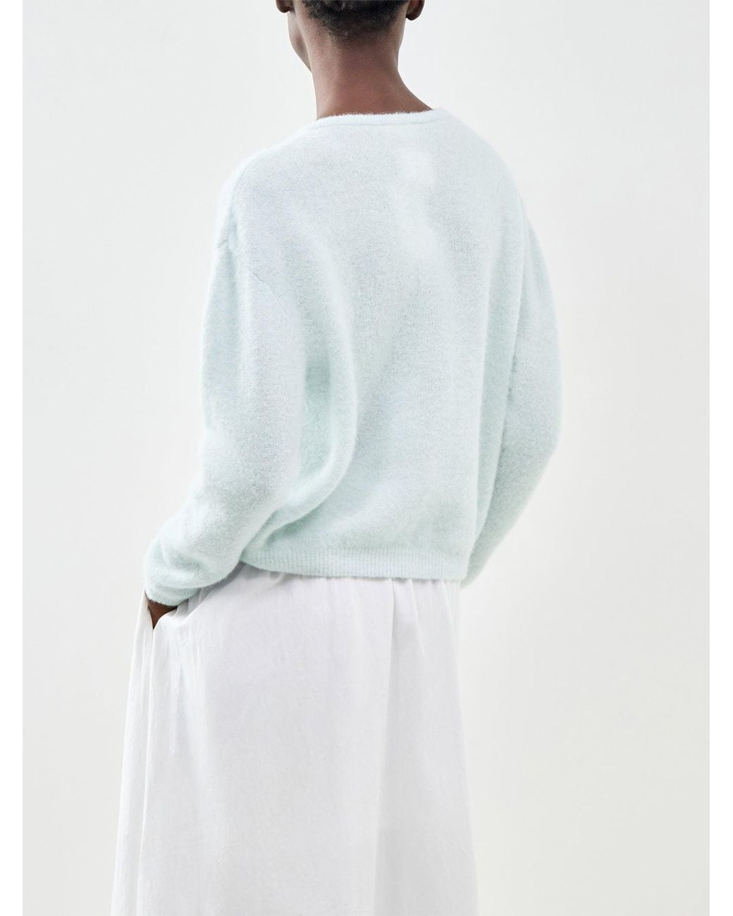 American Vintage Blue Vitow Alpaca Blend Cardigan