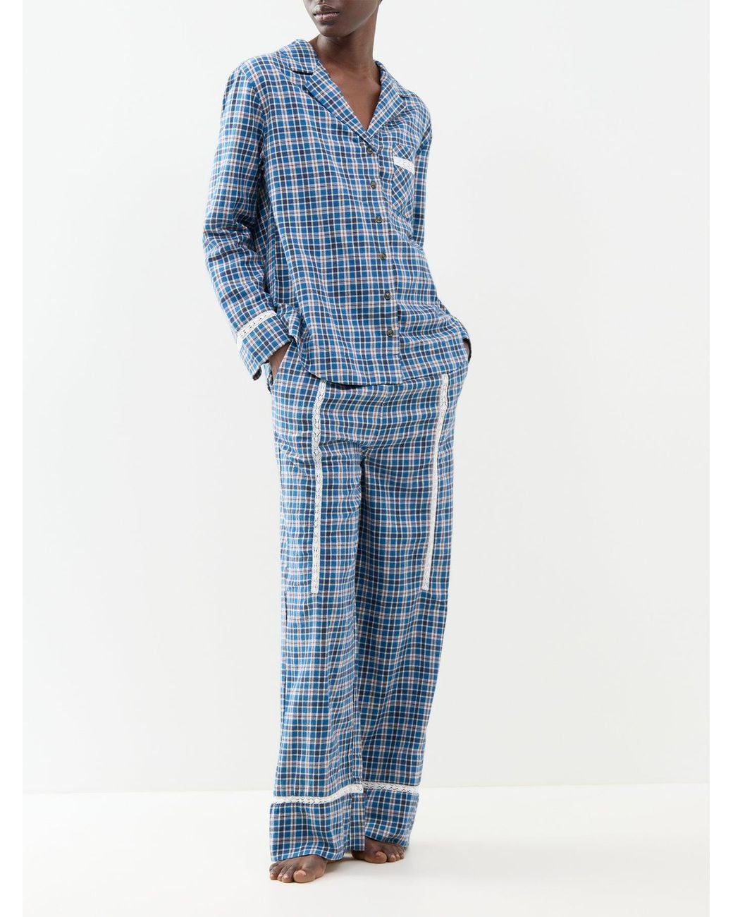Damson Madder Blue Hartle Flannel Pyjama Set