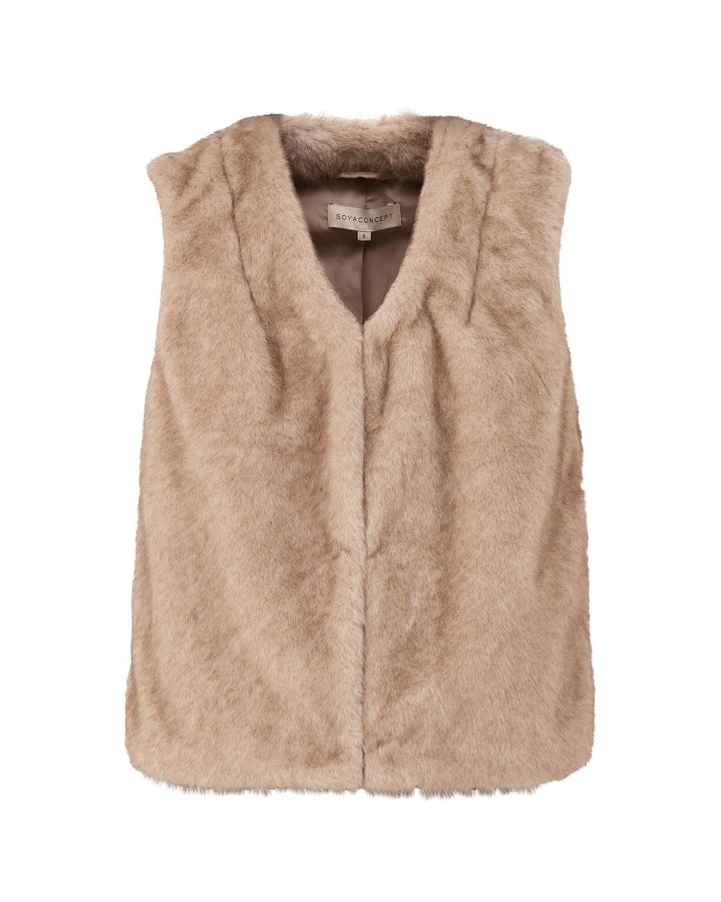 Soya Concept Natural Haye 4 Faux Fur Gilet