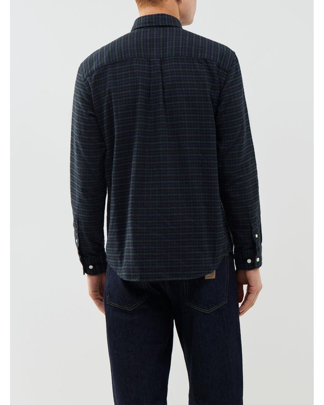 Jack & Jones Blue Blustanley 100% Flannel Long Sleeve Shirt for men