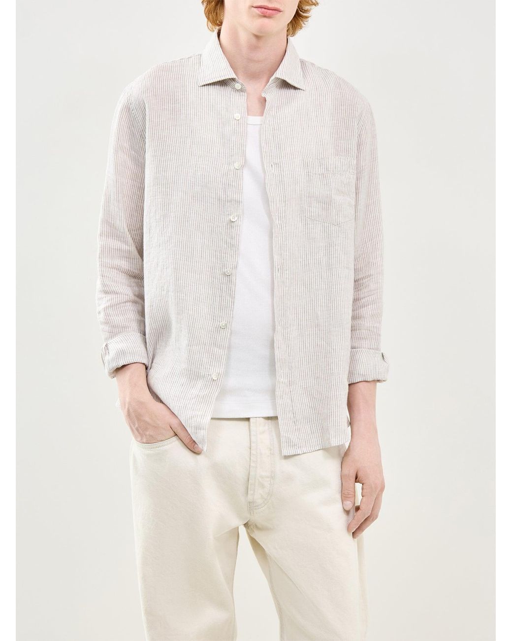 Hartford White Long Sleeve Shirt for men