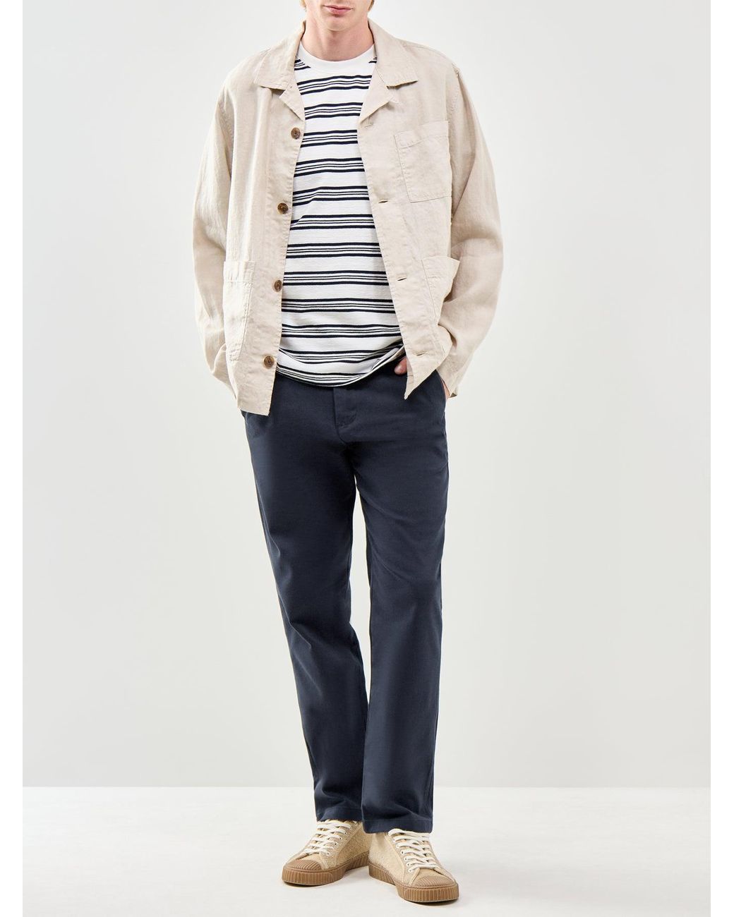 SELECTED Blue Straight Miles Twill Trousers for men