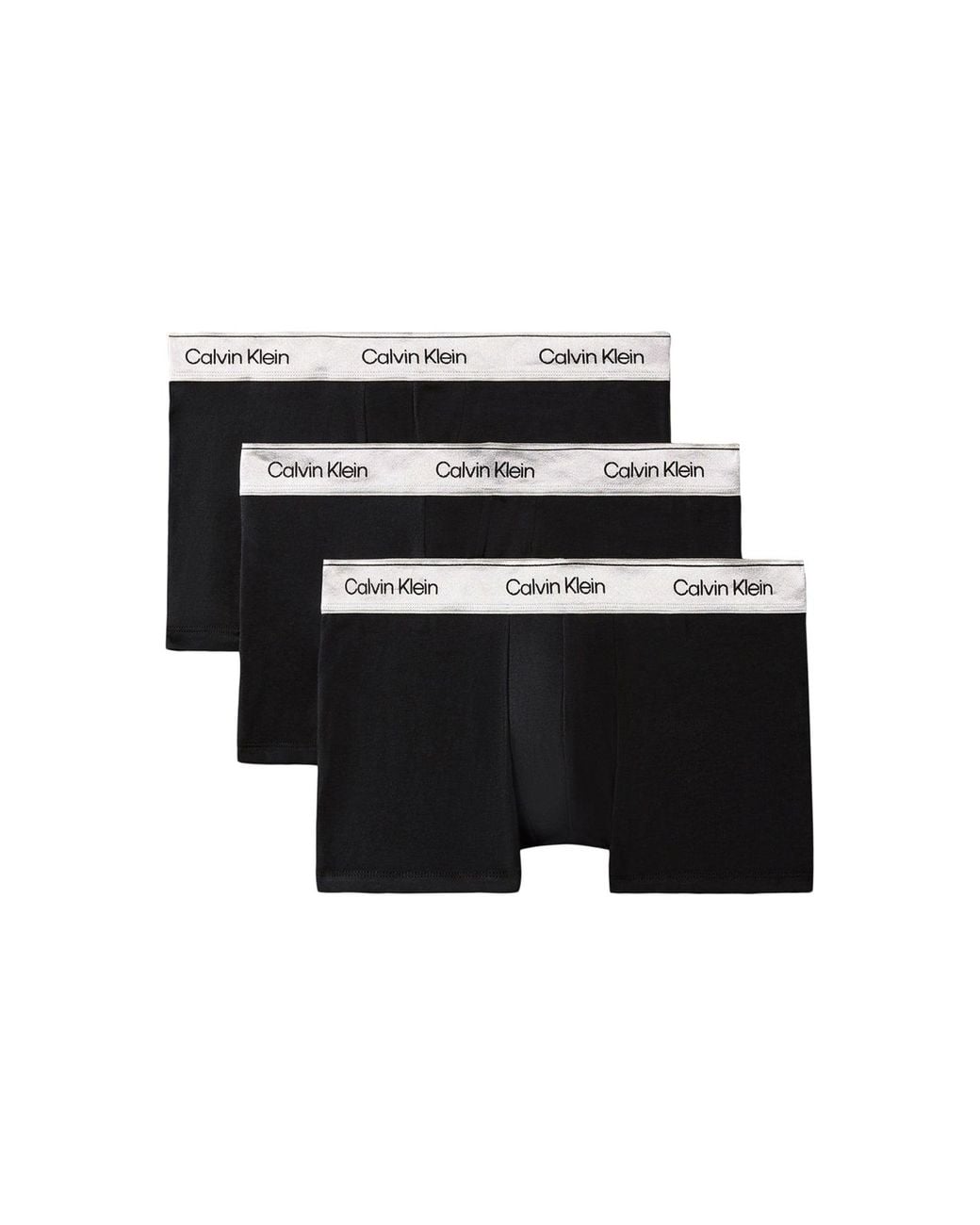 Calvin Klein Black Stretch Icon 3-Pack Trunks for men