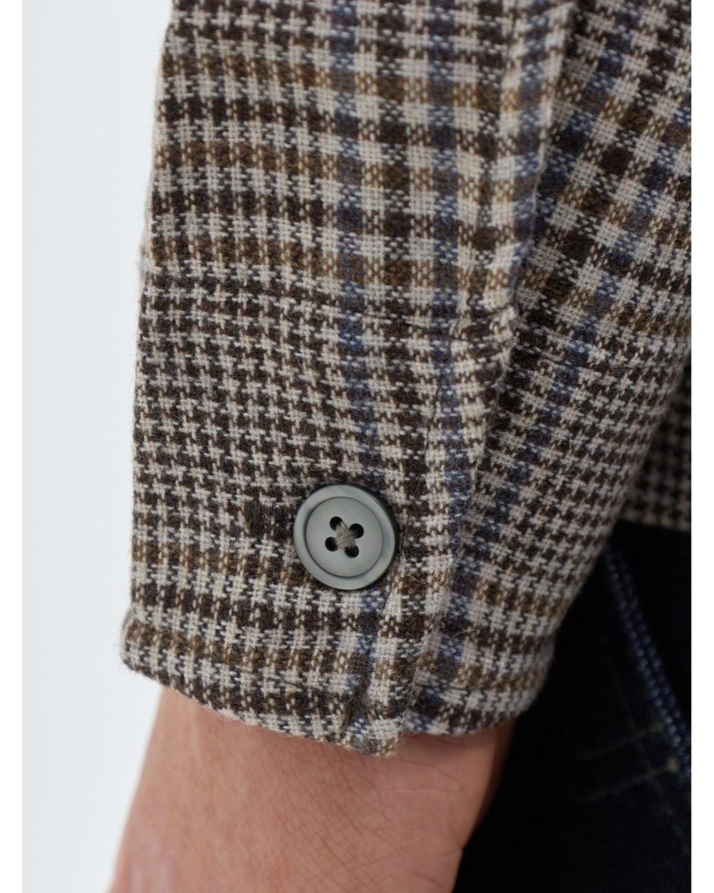 SELECTED Gray Svend Blend Check Shirt Jacket for men