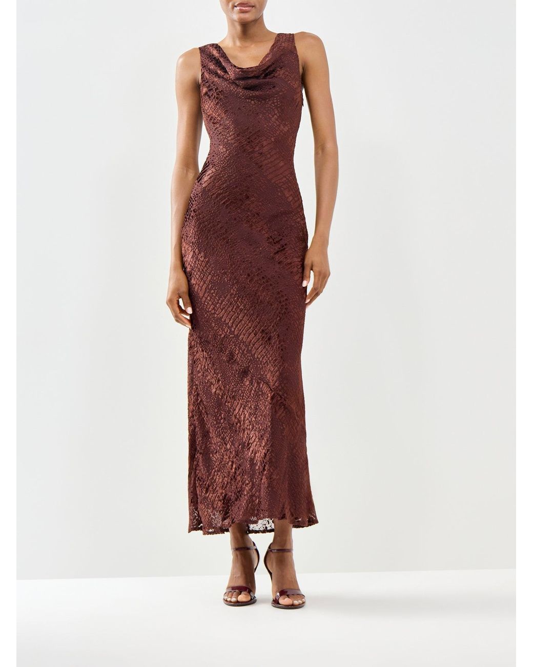 Pretty Lavish Purple Ainsley Cowl Neck Maxi Slip Dress