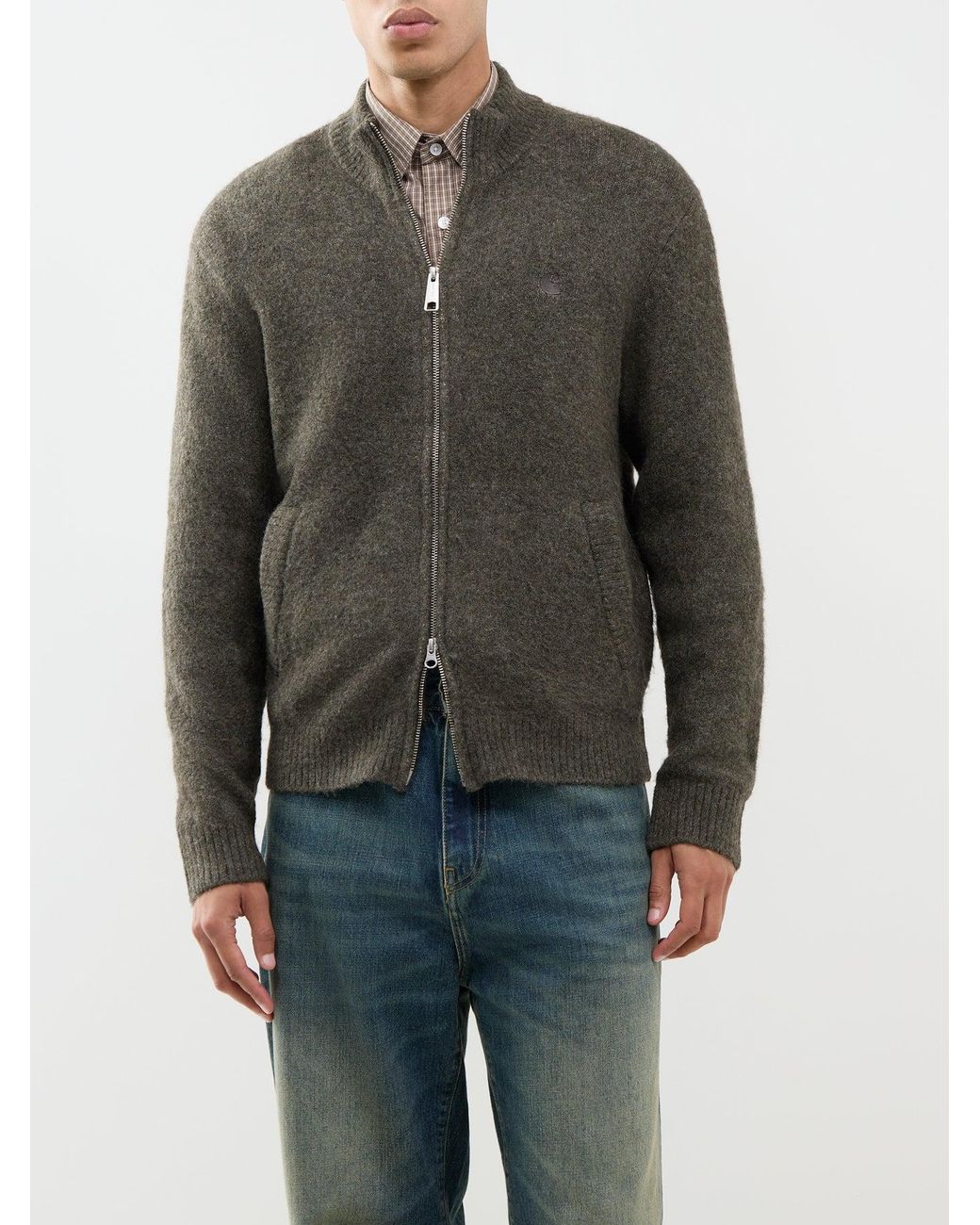 Carhartt Gray Curtis Knitted Sweater Jacket for men