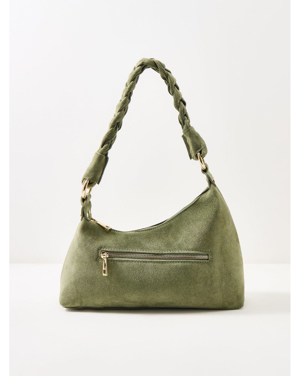 Marlon Green Marley Braid Suede Shoulder Bag
