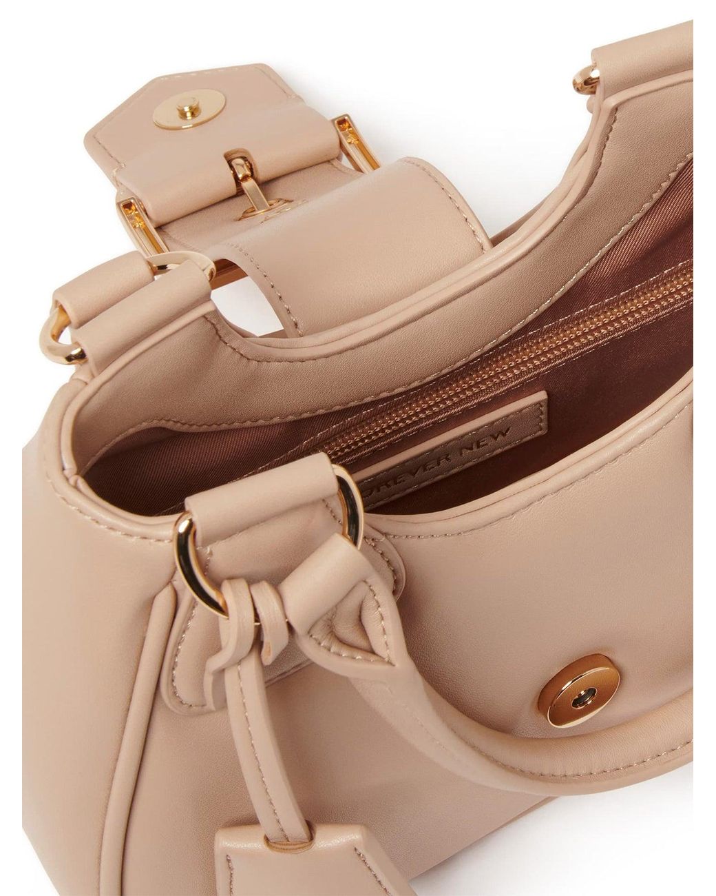 Forever New Pink Signature Madison Buckle Moon Crossbody Bag