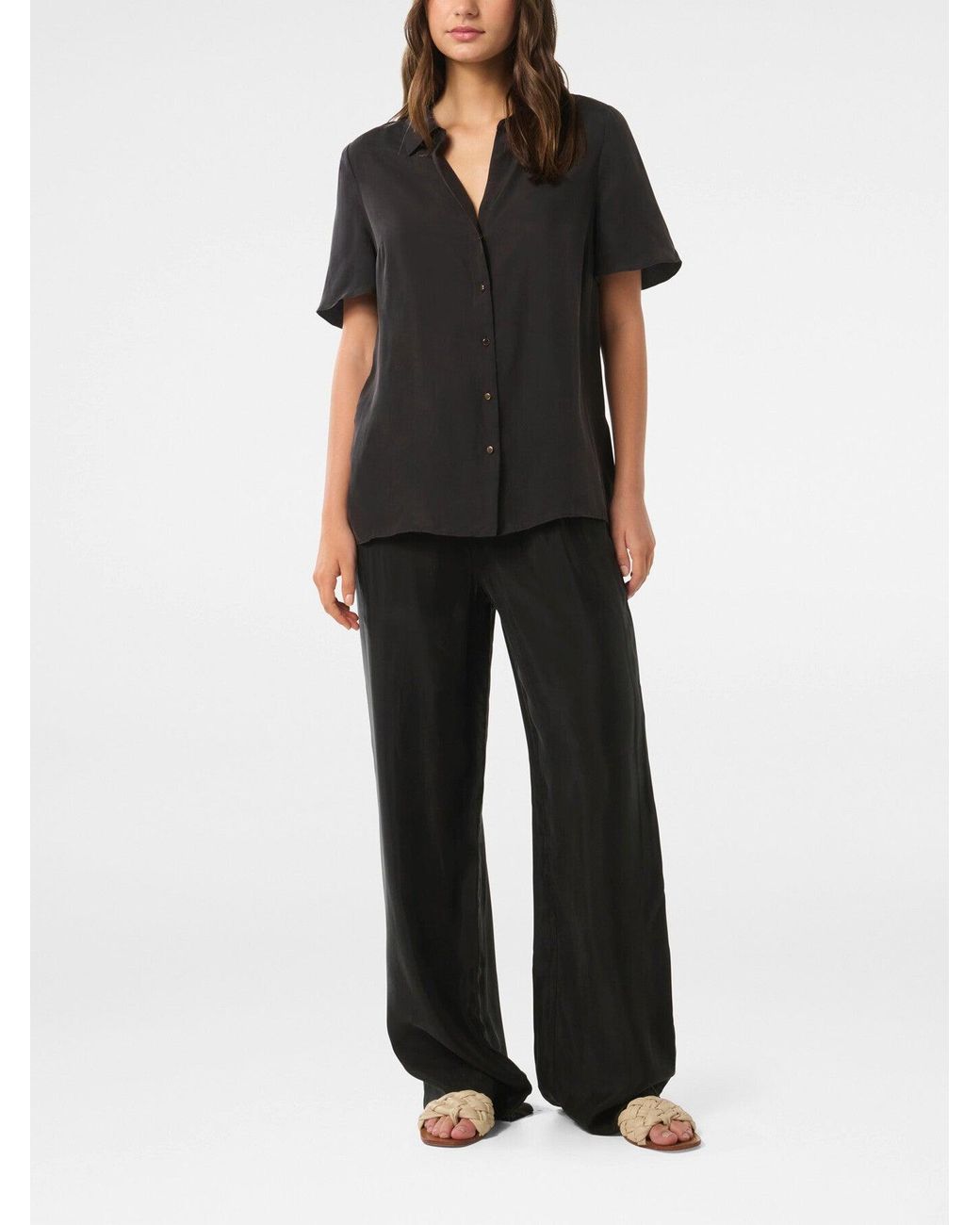 Forever New Black Betsy Cupro Shirt