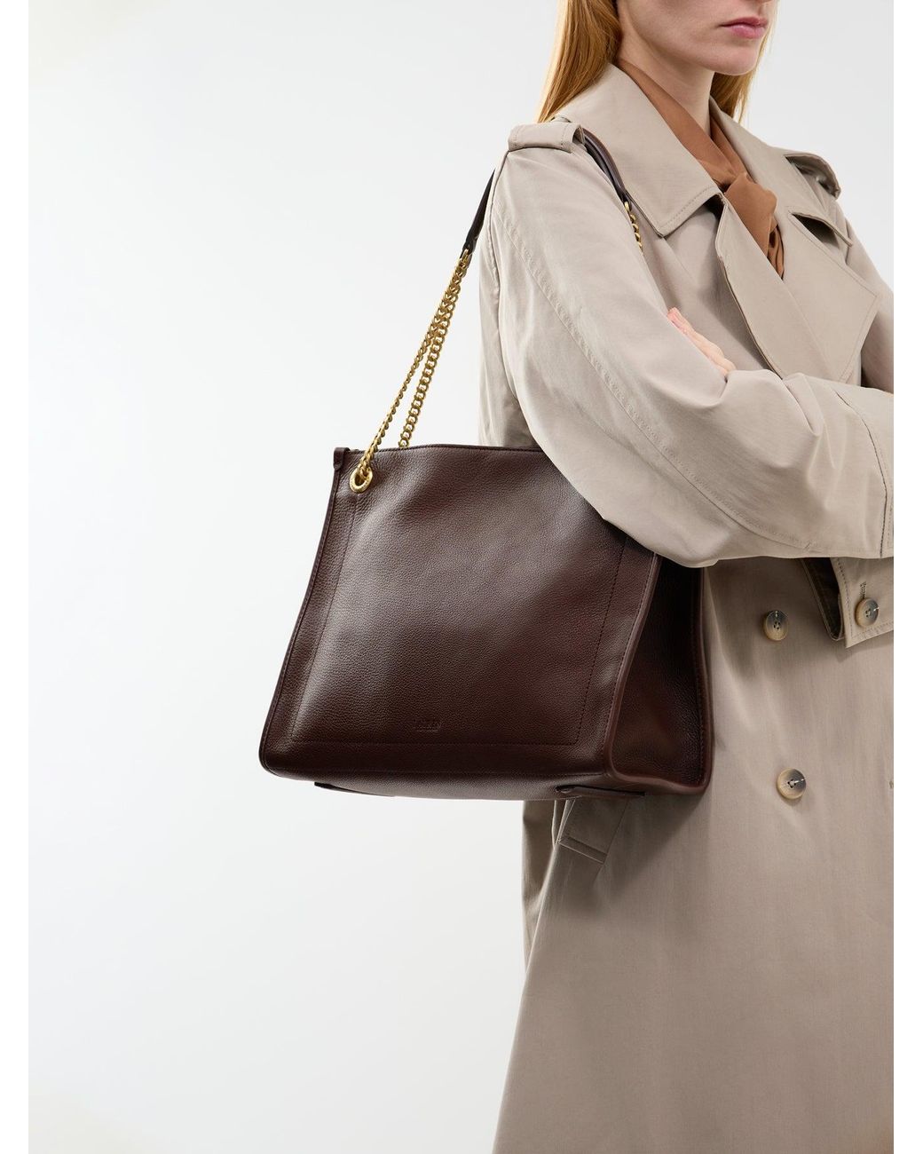 Ralph Lauren Brown Large Bradley Shopper Tote Bag